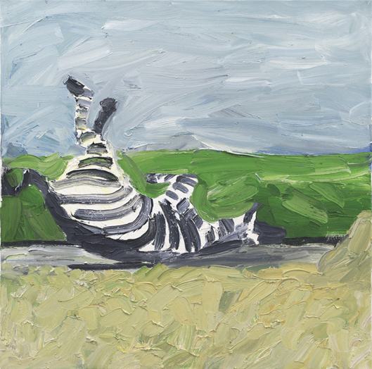 Malerei von Thomas mit dem Titel »Zebra«, Acryl auf Leinwand